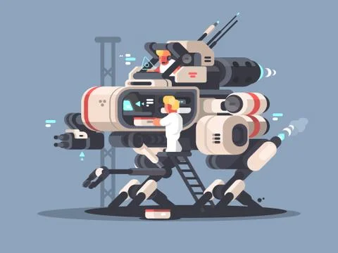 Exoskeleton medical for complex operation Stock Illustration