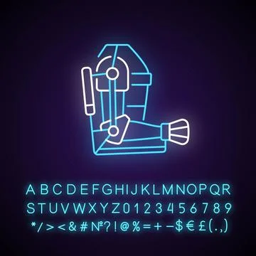 Exoskeleton neon light icon Illustrazione stock