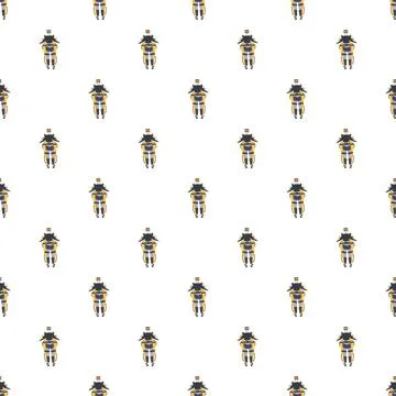 Exoskeleton suit seamless pattern on white background Stock Illustration