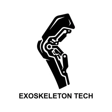 Exoskeleton Tech Logo Design with Robotic Joint Arm Stock Illustration