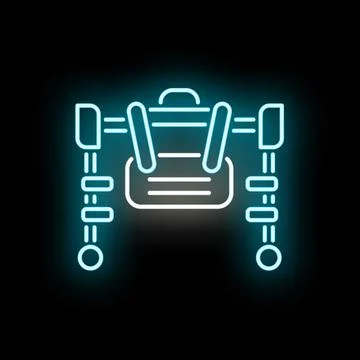 Exoskeleton wearable tech glowing neon icon Illustrazione stock