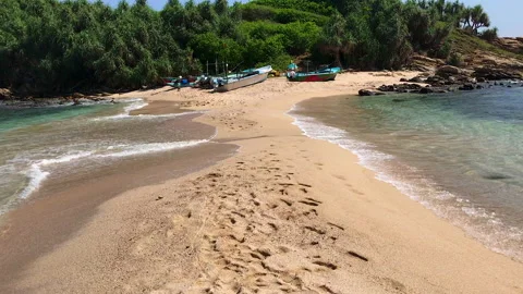 Exotic 2 sided beach in Asia Stock Footage 151045448