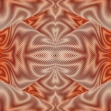 Exotic abstract geometric pattern with 3d effect in terracotta colors. Stock Illustration