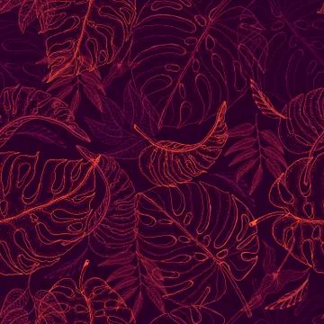 Exotic abstract vector jungle seamless pattern on the white background. Trendy イラスト素材