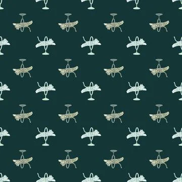 Exotic animal seamless pattern with hand drawn little tiger circus backdrop.  스톡 일러스트