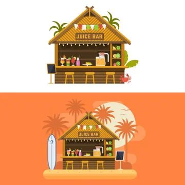 Exotic Beach Bar Stock Illustration