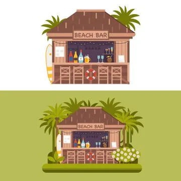 Exotic Beach Bar Stock Illustration