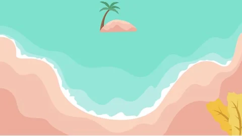 Exotic beach scenery with hello summer text Stock Footage 134303320