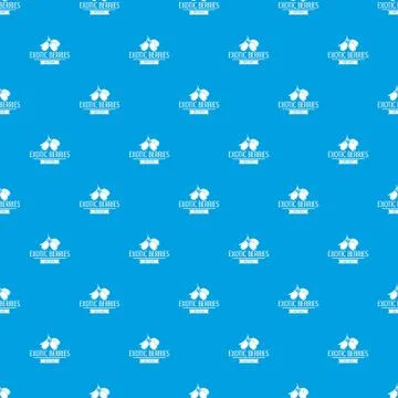 Exotic berries pattern seamless blue 스톡 일러스트