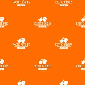 Exotic berries pattern vector orange 스톡 일러스트