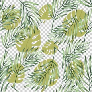 Exotic botanical leaf seamless pattern background 库存插图