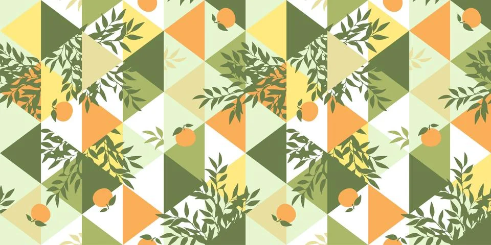 Exotic citrus seamless pattern Stock Illustration