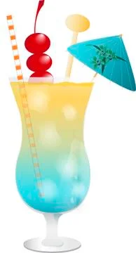 Exotic cocktail Stock Illustration