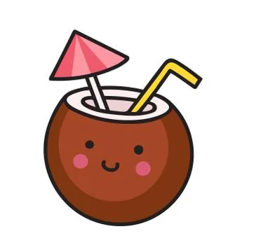 Exotic coconut cocktail. Illustrazione stock