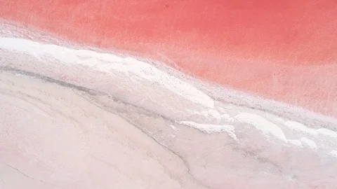 Exotic destination magic landscape pink salt lake Stock Footage 114572855
