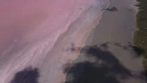 Exotic Destination, Magic Landscape Pink Salt Lake Stock Footage 199126508