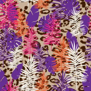 Exotic Floral Background Stock Illustration