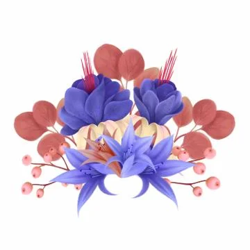 Exotic flower illustration, pattern Stock Illustration