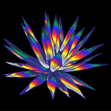 Exotic flowers set. Botanical vector vintage illustration. Holographic. Disco Stockillustratie