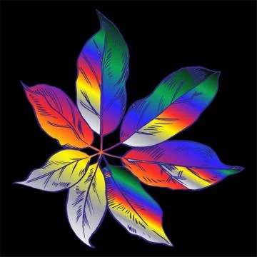 Exotic flowers set. Botanical vector vintage illustration. Holographic. Disco Stock Illustration