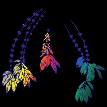 Exotic flowers set. Botanical vector vintage illustration. Holographic. Disco Stock Illustration