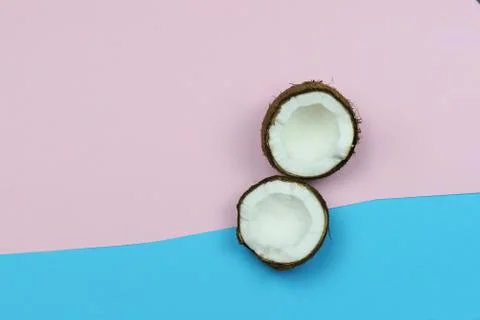 Exotic fruit coconut half Stock Photos