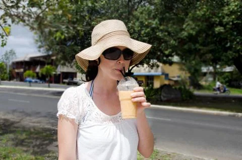 Exotic fruit drink shake Stock Photos