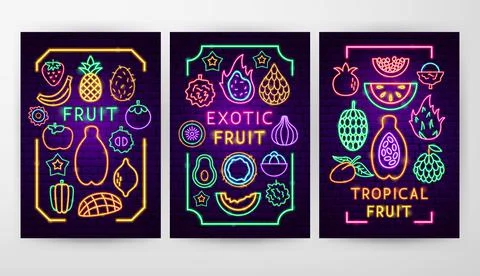 Exotic Fruit Flyer Concepts Illustrazione stock