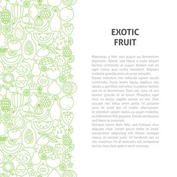 Exotic Fruit Line Pattern Concept Stock Illustration