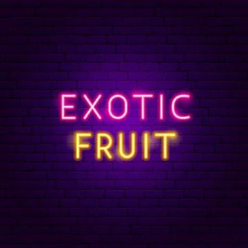 Exotic Fruit Neon Text Stock-Illustration