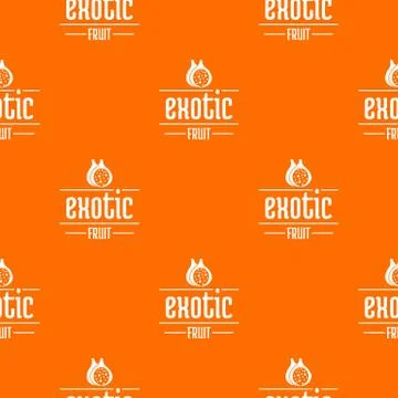 Exotic fruit pattern vector orange Stock Illustration