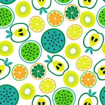 Exotic fruit seamless pattern Stock Illustration