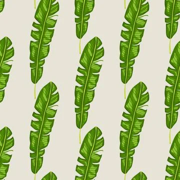 Exotic jungle seamless pattern with bright green tropic leaf elements shapes. Ilustración de archivo
