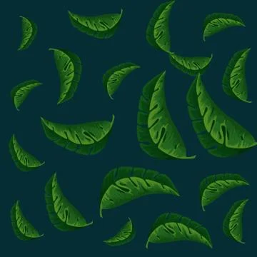 Exotic leafs plants pattern 스톡 일러스트