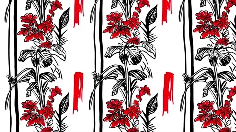 Exotic Leafy Toile – Horizontal Motion Animation Stock Footage 306385841