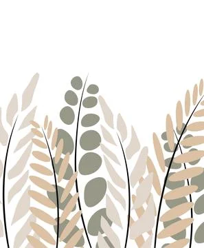 Exotic leaves , collected in a composition on a white background. Natural floral Stock Illustration
