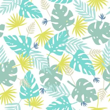 Exotic leaves pattern. Stock Illustration