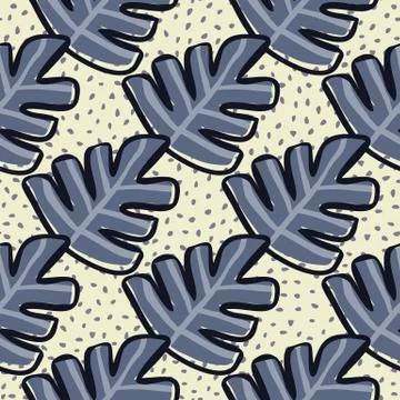 Exotic monstera leaf seamless pattern. Endless botanical texture. Stock Illustration