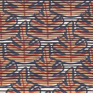 Exotic monstera leaf seamless pattern. Hand drawn foliage vector illustration Stock Illustration