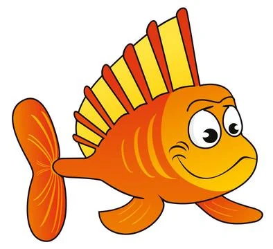 Exotic orange fish Stock Illustration