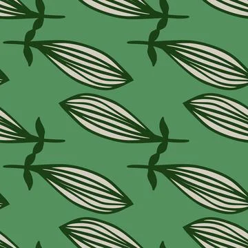 Exotic outline leaves seamless pattern. Nature palm leaf endless wallpaper. Stock Illustration