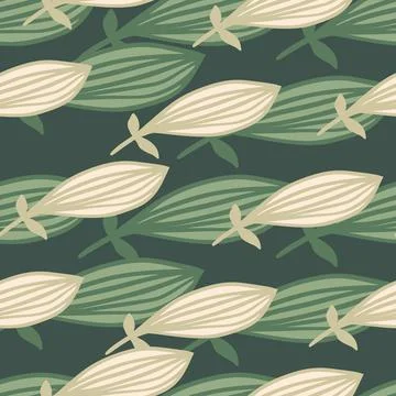 Exotic outline leaves seamless pattern. Nature palm leaf endless wallpaper. Stock Illustration