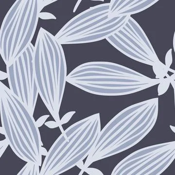 Exotic outline leaves seamless pattern. Nature palm leaf endless wallpaper. Stock Illustration
