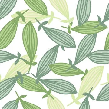 Exotic outline leaves seamless pattern. Nature palm leaf endless wallpaper. Stock Illustration