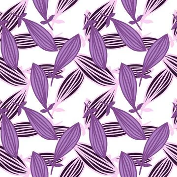 Exotic outline leaves seamless pattern. Nature palm leaf endless wallpaper. Stock Illustration