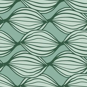 Exotic outline leaves seamless pattern. Abstract floral background. Stock Illustration