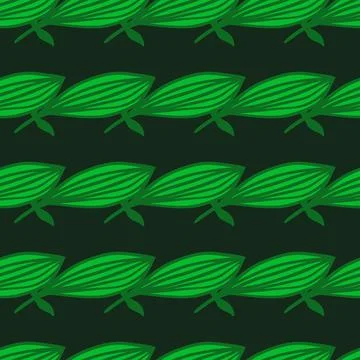Exotic outline leaves seamless pattern. Nature palm leaf endless wallpaper. Stock Illustration