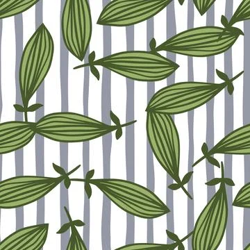 Exotic outline leaves seamless pattern. Nature palm leaf endless wallpaper. Stock Illustration