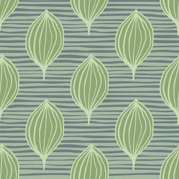 Exotic outline leaves seamless pattern. Abstract floral background. Stock Illustration