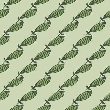 Exotic outline leaves seamless pattern. Nature palm leaf endless wallpaper. Stock Illustration
